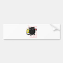 chat chanceux japonais mignon - noir autocollant pour voiture