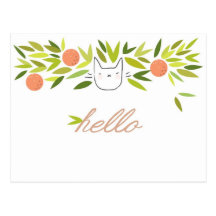Chat d'arbre orange cartes postales