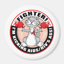 Chat de combattant d'AIDS/HIV Magnets