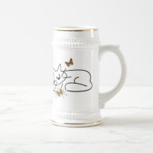 Chat de griffonnage tasses à café