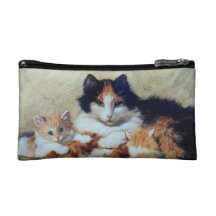 Chat de mère avec des chatons - chats victoriens v trousses make-up