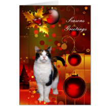 Chat de Noël de carte