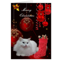 Chat de Noël de Noël de carte