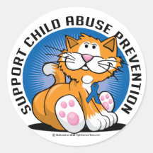 Chat de prévention de mauvais traitement à enfant autocollant