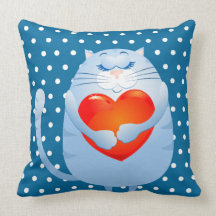 Chat doux dans l'amour, coussin