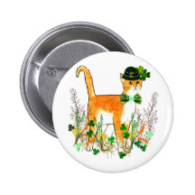 Chat du jour de St Patrick Badges