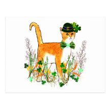 Chat du jour de St Patrick Cartes Postales