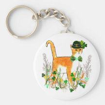 Chat du jour de St Patrick Porte-clef