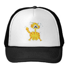 Chat effrayé de bande dessinée drôle casquettes
