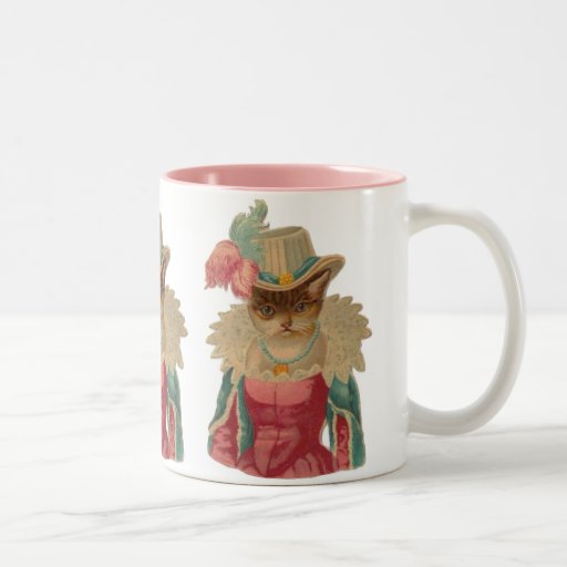 Chat élégant vintage tasse