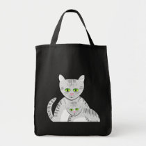 Chat et chaton tigrés argentés de mère sacs