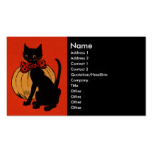 Chat et citrouille de Halloween Cartes De Visite Professionnelles