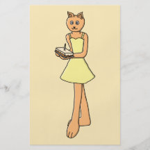 Chat mignon avec le gâteau d'anniversaire tract