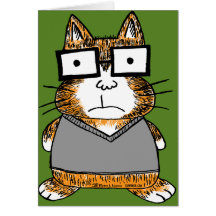 Chat nerd cartes de vœux