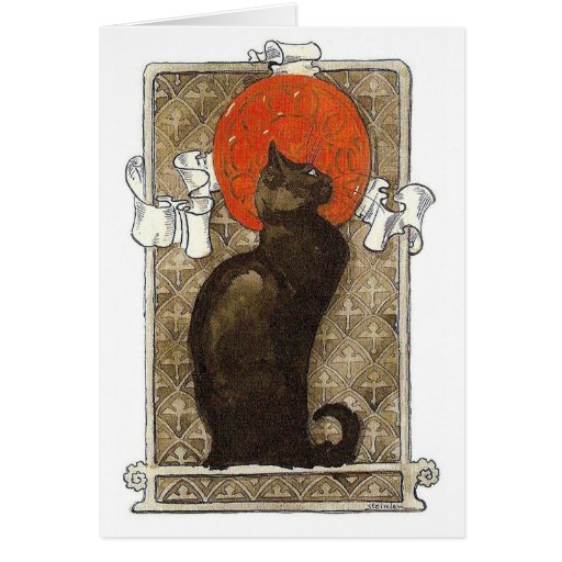 Chat noir - art Nouveau - Theophile Steinlen Carte De Vœux