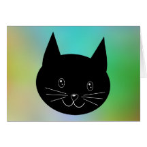 Chat noir, avec un arrière - plan de couleurs d'ar carte de vœux