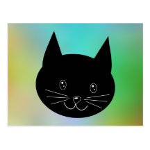 Chat noir, avec un arrière - plan de couleurs d'ar carte postale