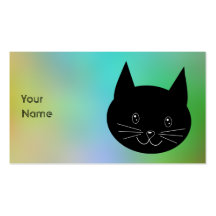 Chat noir, avec un arrière - plan de couleurs d'ar modèle de carte de visite