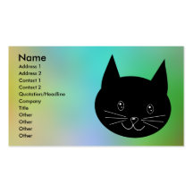 Chat noir, avec un arrière - plan de couleurs d'ar carte de visite