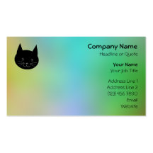 Chat noir, avec un arrière - plan de couleurs d'ar modèle de carte de visite
