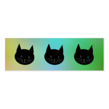 Chat noir, avec un arrière - plan de couleurs d'ar carte de visite