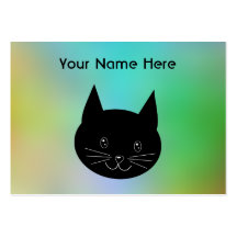 Chat noir, avec un arrière - plan de couleurs d'ar modèle de carte de visite