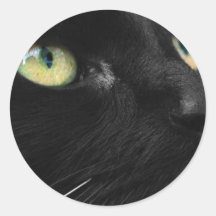 Chat noir chanceux adhésif