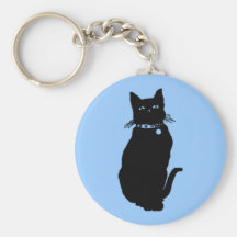 Chat noir chanceux Keychain Porte-clefs