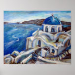 Chat noir de Santorini Posters