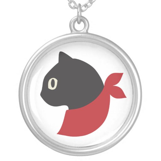 Chat noir d'écharpe rouge colliers personnalisés