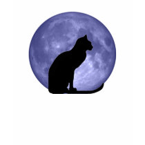 Chat noir, lune bleue t-shirt