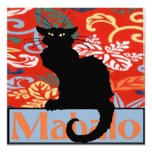Chat noir, Mahalo, merci, hawaïens Invitation Personnalisable
