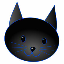 Chat noir mignon. Illustration de bande dessinée d Photos En Relief