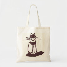 Chat noir sac de toile