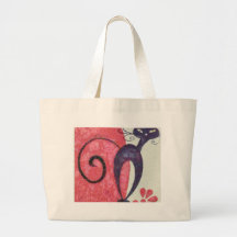 Chat noir sac fourre-tout