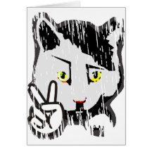 Chat paisible cartes de vœux