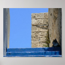 Chat se trouvant sur des escaliers dans vieux Jaff Poster