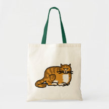 chat tigré d'orange de sleepycat sac en toile