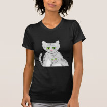 Chat tigré et chaton argentés t-shirts