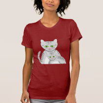 Chat tigré et chaton argentés t-shirts