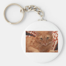 Chat tigré orange porte-clef