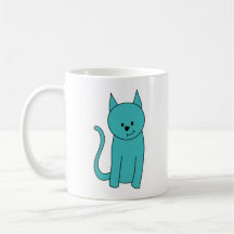 Chat turquoise tasses à café