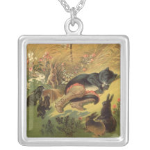 Chat vintage dans le conte de fées Karl Offterding Pendentifs