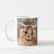 Chat vintage de papier peint de Louis Wain Tasse À Café