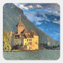 Chateau Chinon, Meer Genève 4 Vierkant Sticker