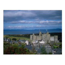 Château de Harlech et village, Gwynedd, Wale du no Cartes Postales