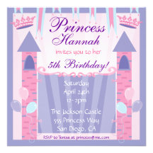 Château d'invitation de fête d'anniversaire de pri