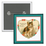 Chaton de calicot au coeur badges