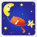 Chaton de sommeil, autocollant