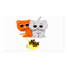 Chatons avec le fil carte de visite